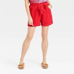 NWT Knox Rose Rebel Red Front Tie Shorts